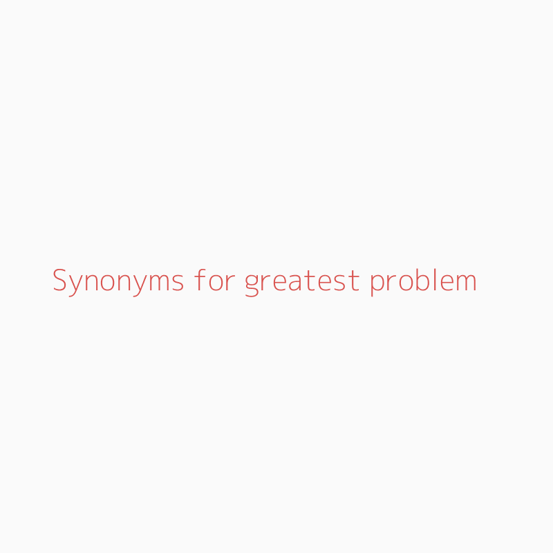 Synonym problem How to